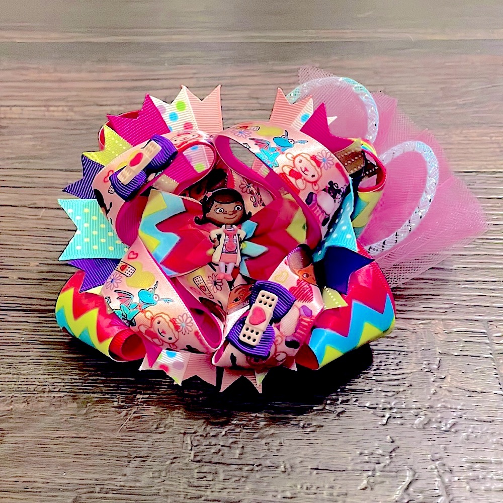 🩺💓Disney Doc McStuffins boutique stacked hairbow